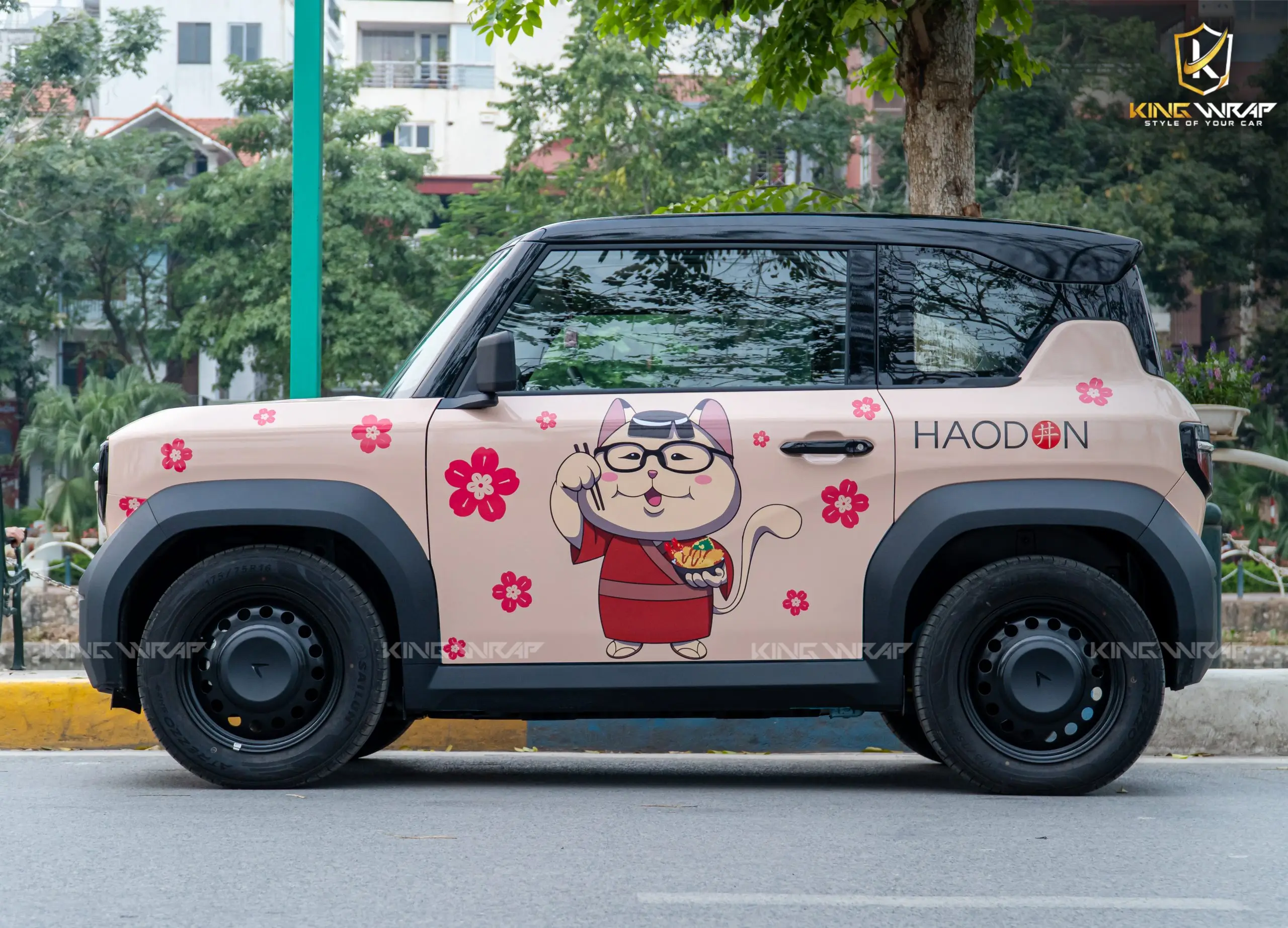 Dán Tem VinFast VF3 Phong Cách 2 Dán decal các chi tiết (Chrome Delete) & Dán nóc đen