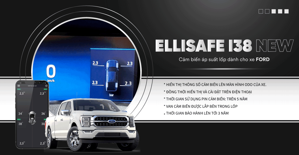 Cảm biến áp suất lốp ICAR Ellisafe i38 New dành cho xe Ford 2 Cảm biến áp suất lốp ICAR Ellisafe i38 New dành cho xe Ford - Ảnh 2