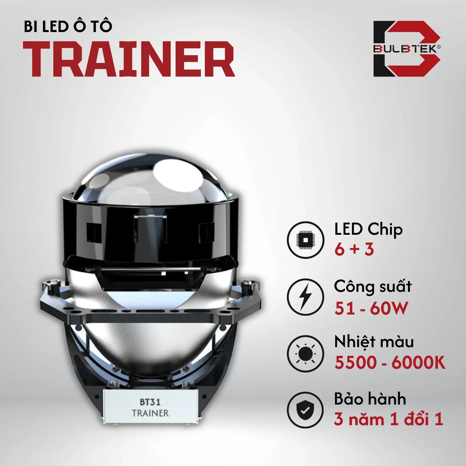 BI LED Ô TÔ TRAINER BULBTEK 1 BI LED Ô TÔ TRAINER BULBTEK