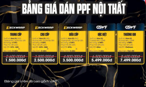 giá dán PPF nội thất ô tô